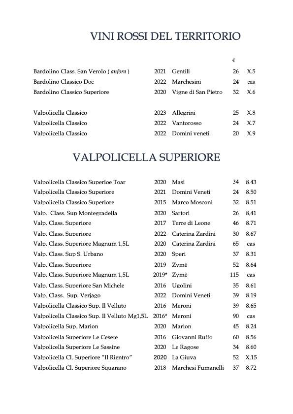 Vini rossi del territorio
